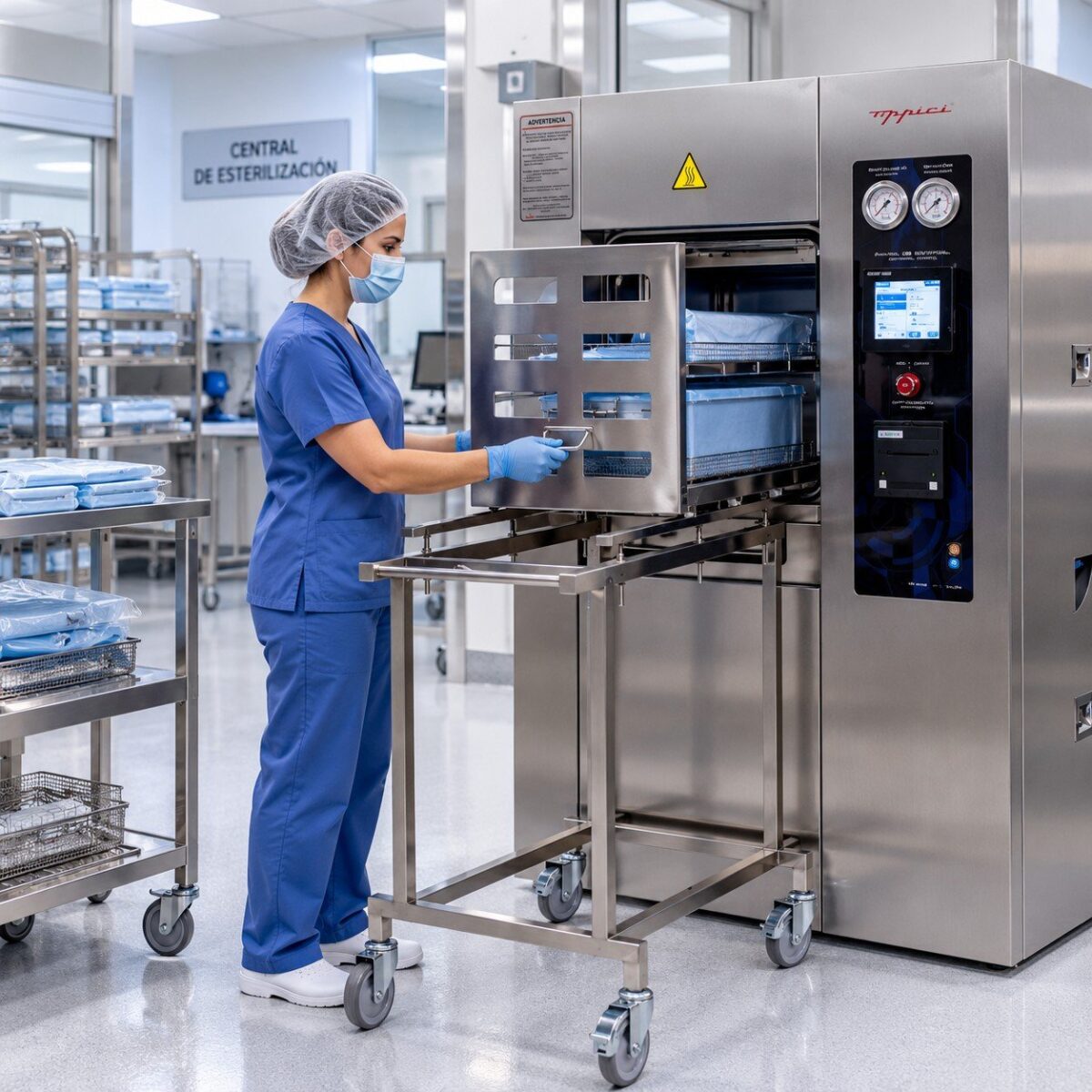 AUTOCLAVE CAMARA HORIZONTAL DE 830 LITROS, CON AUTOGENERADOR Y UNA PUERTA AUTOMATICA