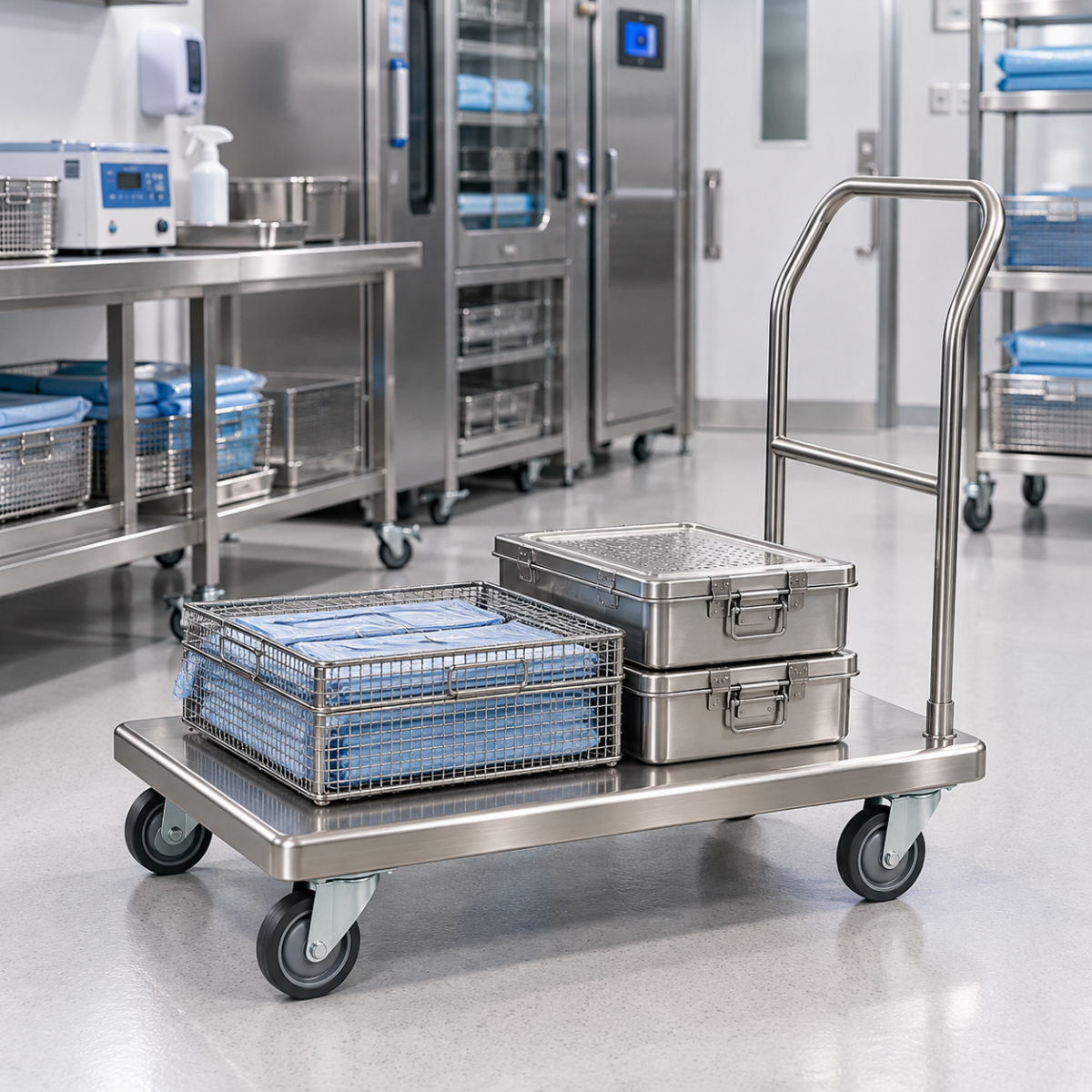 CARRO PLATAFORMA FULL INOX 304 - 55 x 89 cm