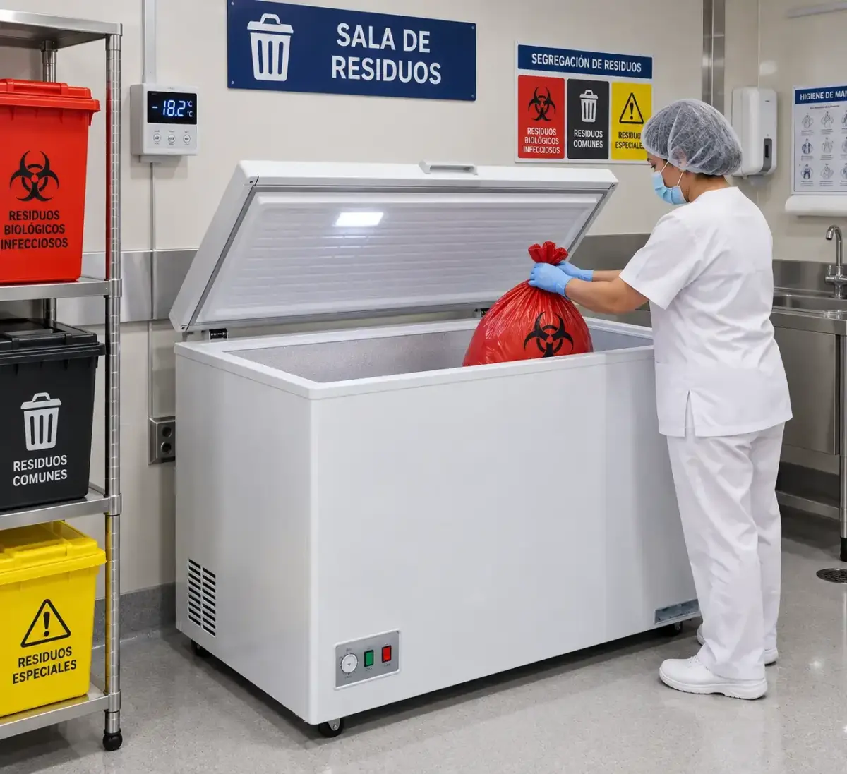 CONSERVADORA HORIZONTAL 220 LTS PREPINTADO BLANCO LINEA RIMINI