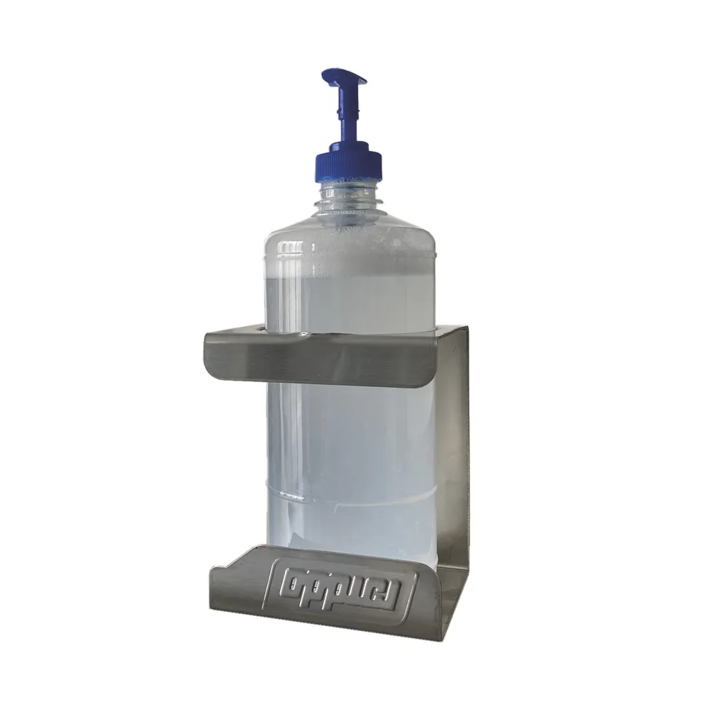 SOPORTE AL MURO ALCOHOL GEL 1/2 LT ACERO INOXIDABLE