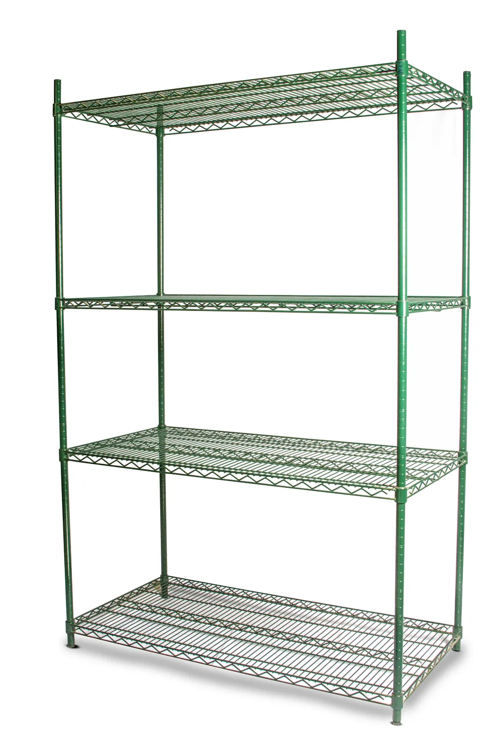ESTANTERIA ALMACENAMIENTO 122cm ACERO CARBONO 4 PARRILLAS REGULABLES EPOXICO (VERDE) 122 X 60 X 189 CM