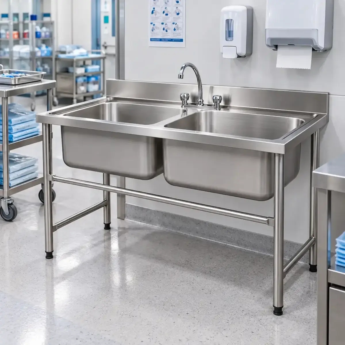 LAVADERO 2 TAZAS LINEA EUROPEA TAZA 50x40x30 cm FULL INOX 304