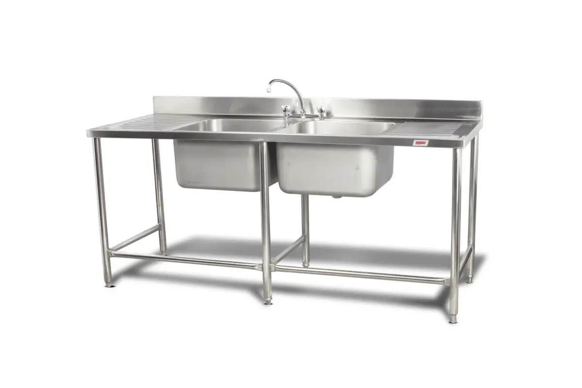 LAVADERO 2 TAZAS Y 2 SECADORES LINEA EUROPEA TAZA 50x40x30 cm FULL INOX 304