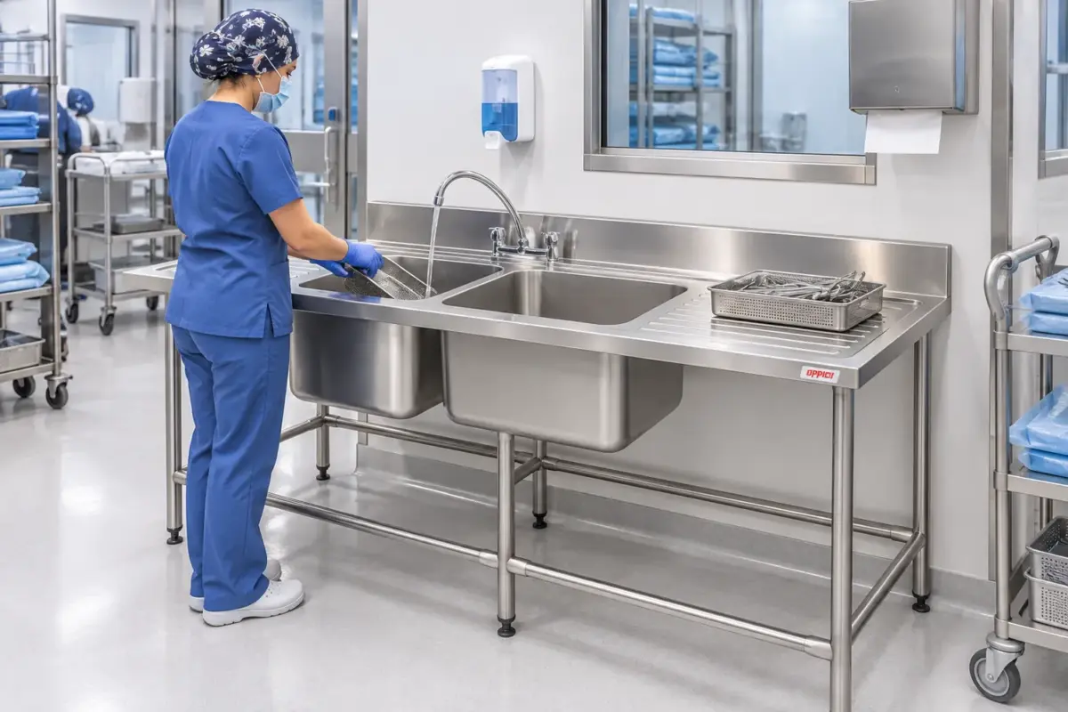 LAVADERO 2 TAZAS Y 2 SECADORES LINEA EUROPEA TAZA 50x40x30 cm FULL INOX 304