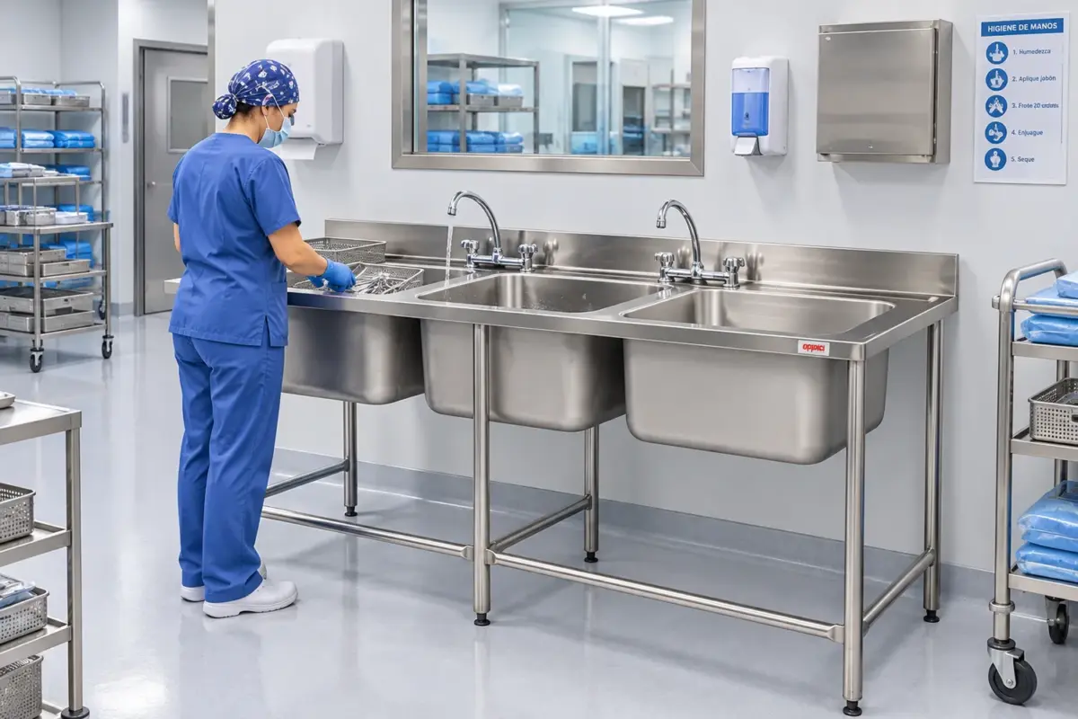 LAVADERO 3 TAZAS 50x40x30 cm FULL INOX 304