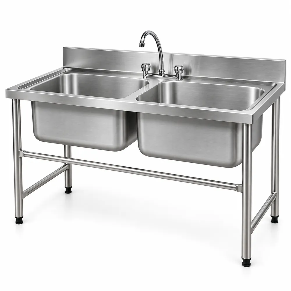 LAVAFONDO 2 TAZAS LINEA EUROPEA TAZA 60x50x30 cm FULL INOX 304