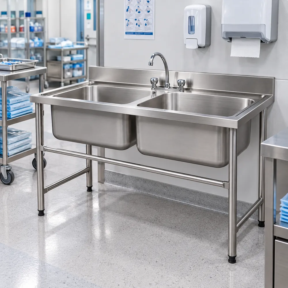 LAVAFONDO 2 TAZAS LINEA EUROPEA TAZA 60x50x30 cm FULL INOX 304