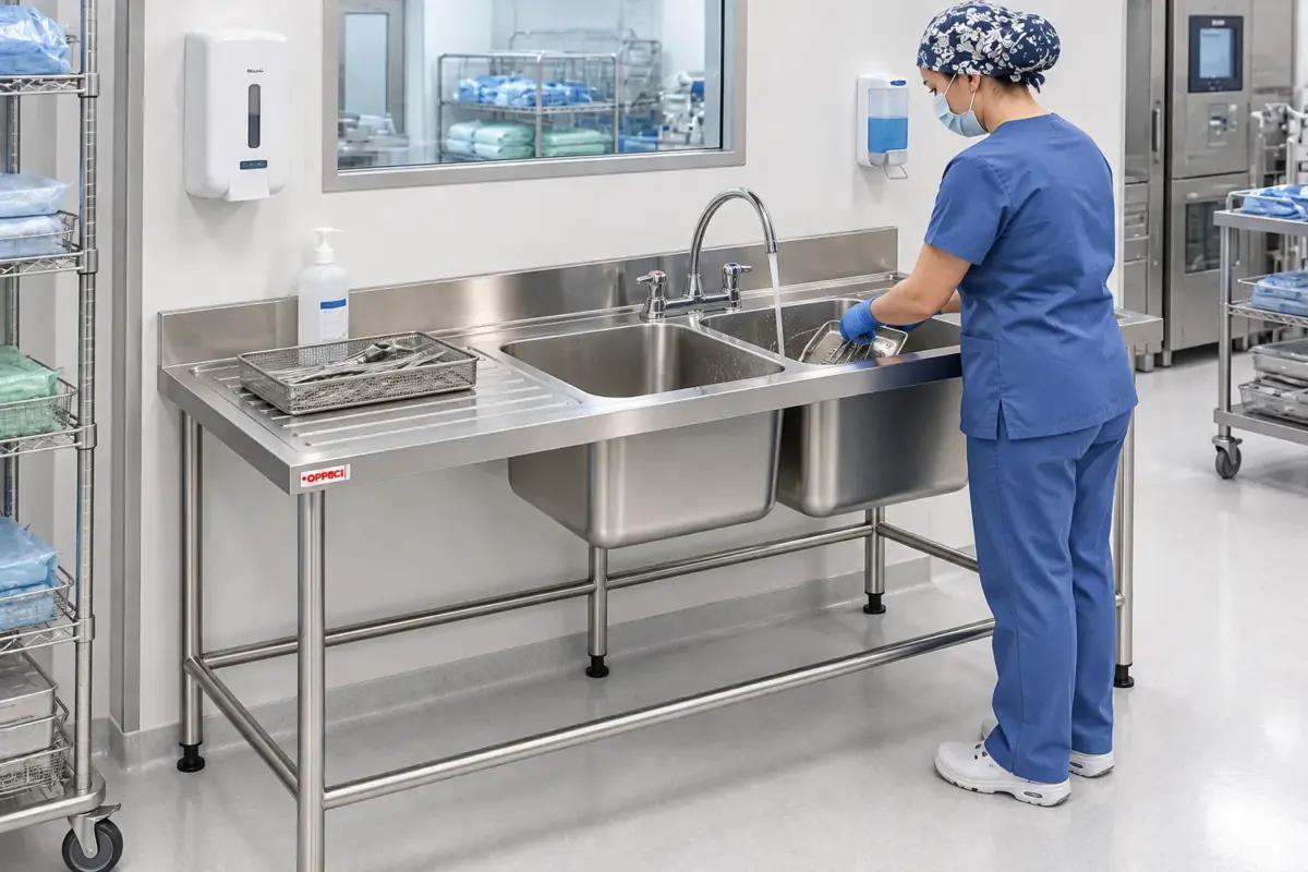 LAVAFONDO 2 TAZAS SECADOR IZQUIERDO TAZA 60x50x30 cm FULL INOX 304