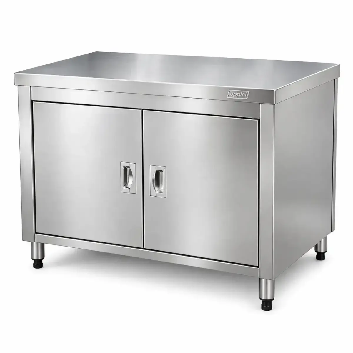 MESON DE TRABAJO CENTRAL CERRADO FULL INOX 304 - ARMADO CON ESTRUCTURA SOLDADA