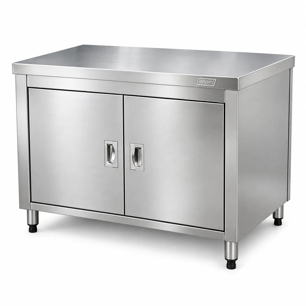 MESON DE TRABAJO CENTRAL CERRADO FULL INOX 304