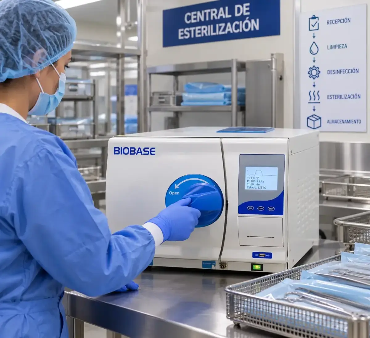 AUTOCLAVE SOBREMESA CLASE B, 23 LTS INCLUYE IMPRESORA