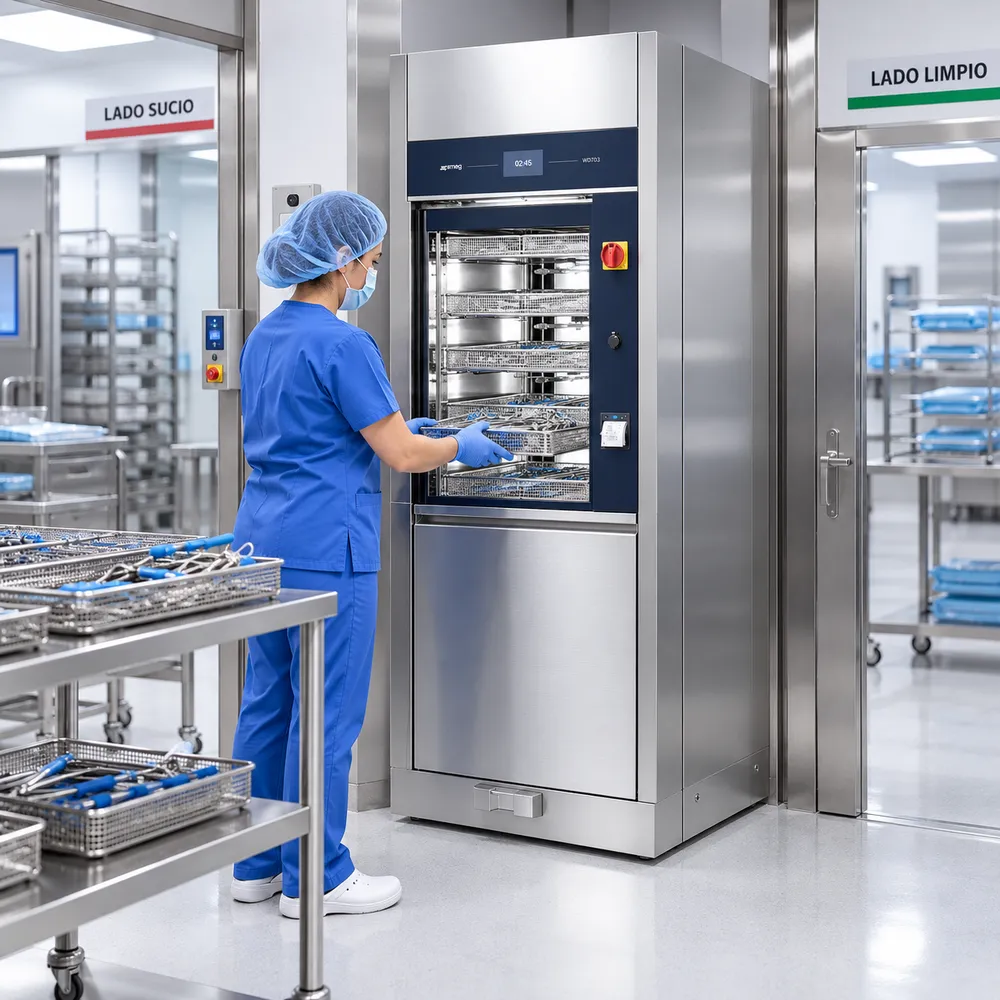 LAVADORA TERMODESINFECTADORA DE MATERIALES MARCA SMEG - DOS PUERTAS 12 DIN